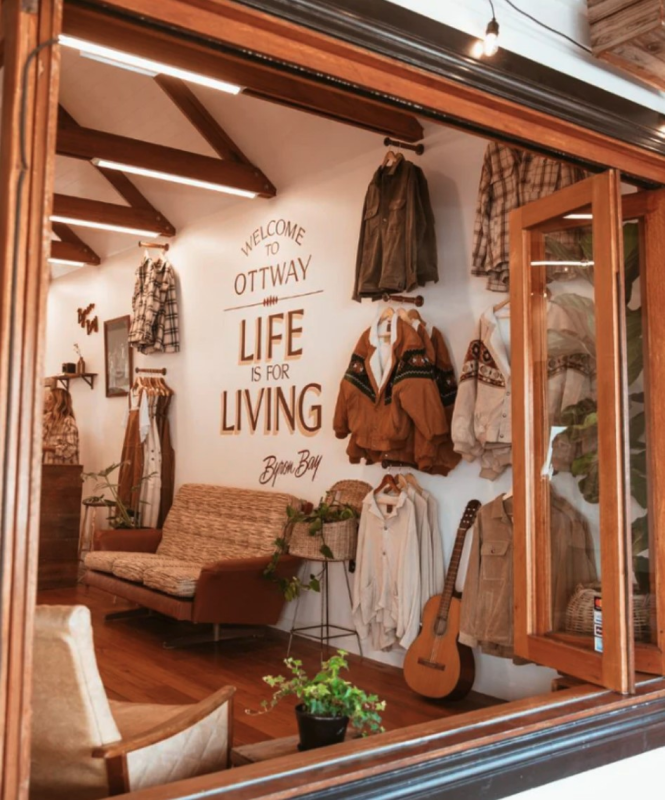 The view inside the new Ottway Store featuring brown motif.